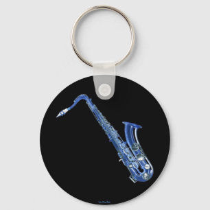 Blåttsaxofon Keychain Nyckelring