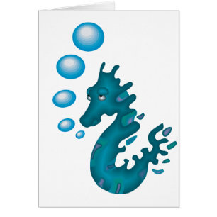 BlåttSeahorse Hälsningskort