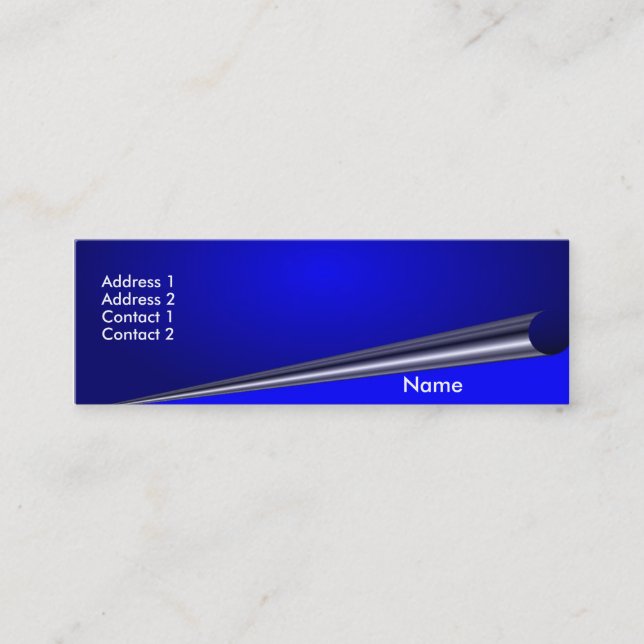 Blåttsidakrullning - Smalan profilerar kortet Mini Visitkort (Framsida)