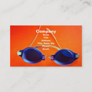 BlåttsimningGoggles på orangen Visitkort