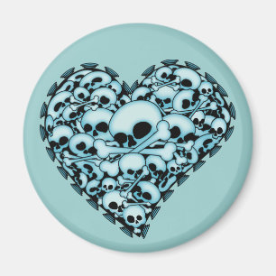 Blåttskallehjärta Magnet