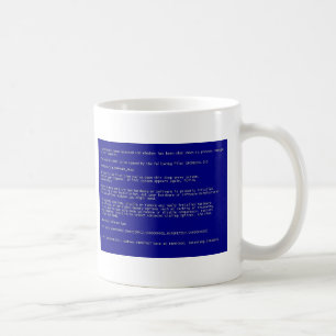 Blåttskärm av död kaffemugg