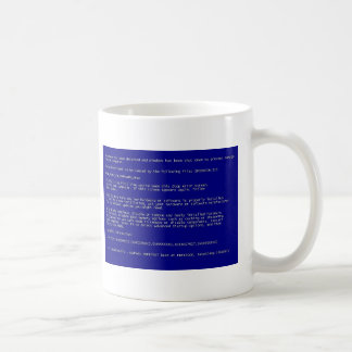 Blåttskärm av död kaffemugg