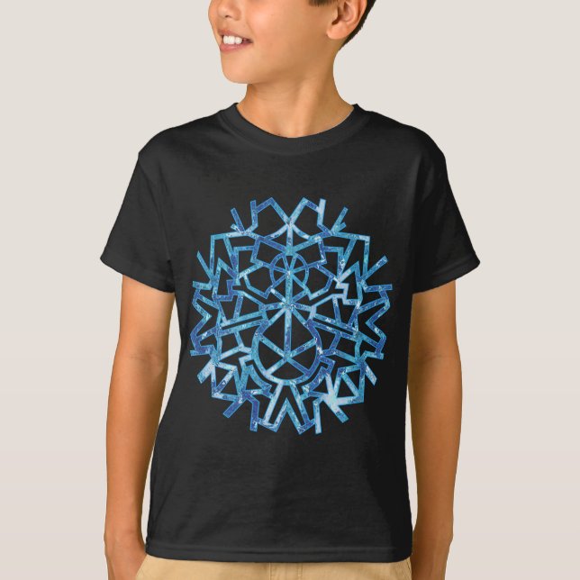BlåttsnögubbeSnowflake Tee Shirt (Framsida)