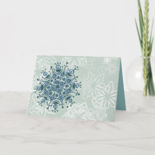 BlåttSnowflake Helgkort