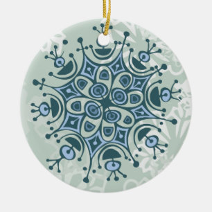 BlåttSnowflake Julgransprydnad Keramik