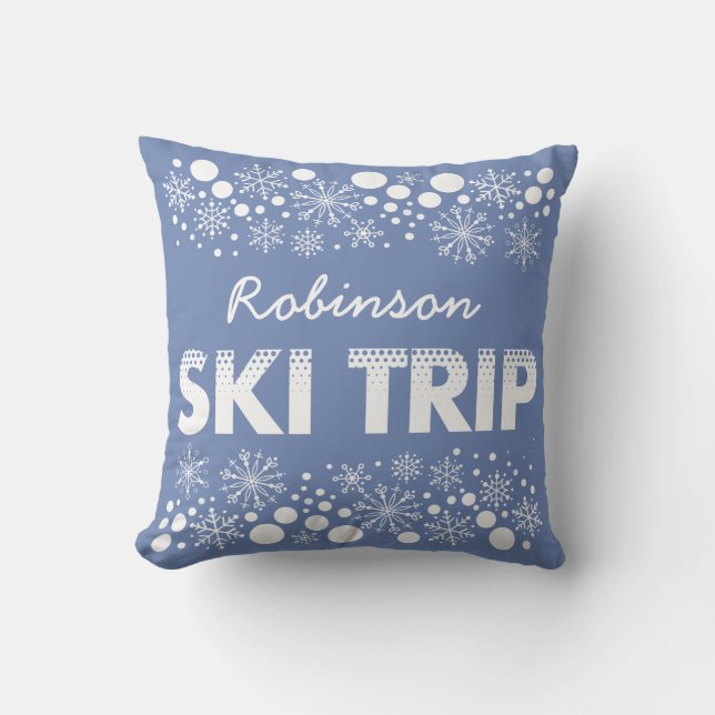 Blåttsnowflaken skidar resa kudder kudde (Framsida)