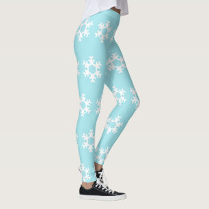 BLÅTTSNOWFLAKESTRUMPBYXOR LEGGINGS