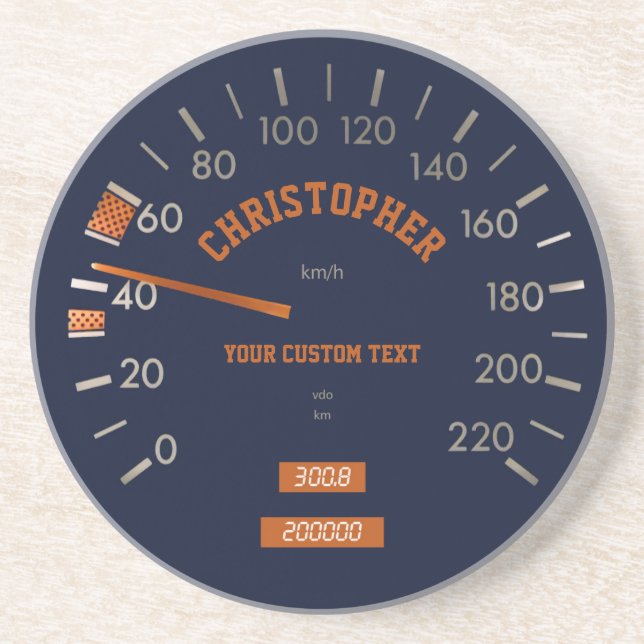 BlåttSpeedometer på instrumentbrädakustfartyg Underlägg Sandsten (Framsidan)