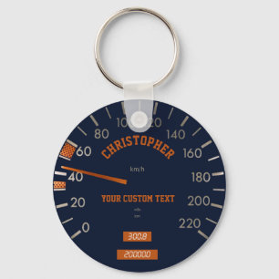 BlåttSpeedometer på instrumentbrädan Keychain Nyckelring