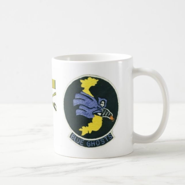 Blåttspökeoriginal lappar muggen kaffemugg (Höger)
