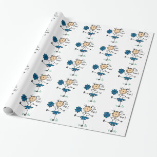 Blåttstick figurhejaklacksledare som slår in presentpapper