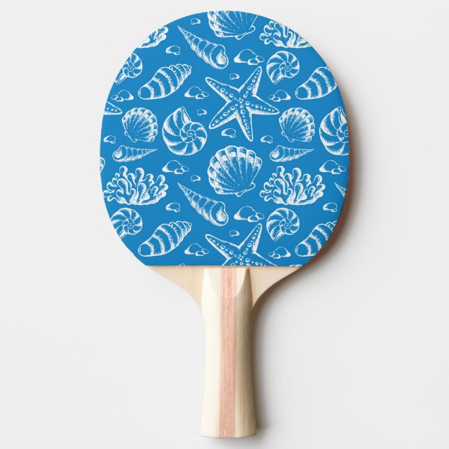 Blåttstrandmönster Pingisracket (Framsidan)