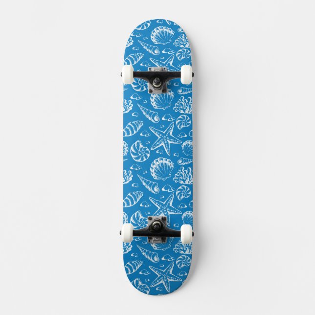Blåttstrandmönster Skateboard Bräda 20 Cm (Framsida)