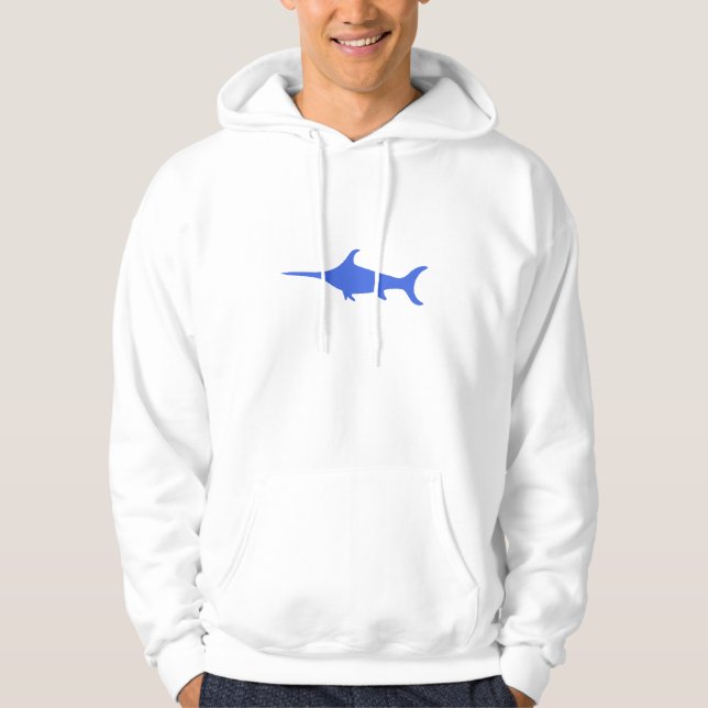 BlåttSwordfish Sweatshirt Med Luva (Framsida)