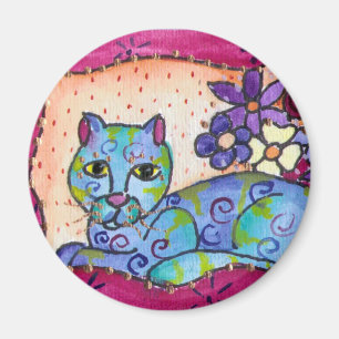Blåtttabby katt magnet