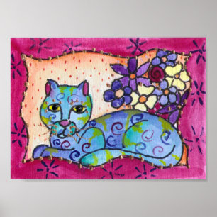 Blåtttabby katt poster