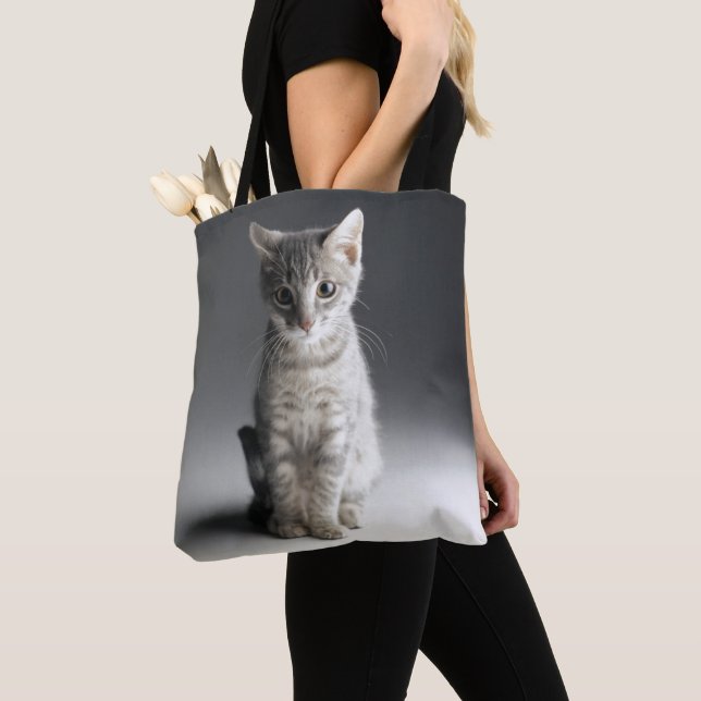 BlåttTabbykattunge Tygkasse (Närbild)