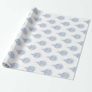 BlåttTeardrop Paisley Presentpapper