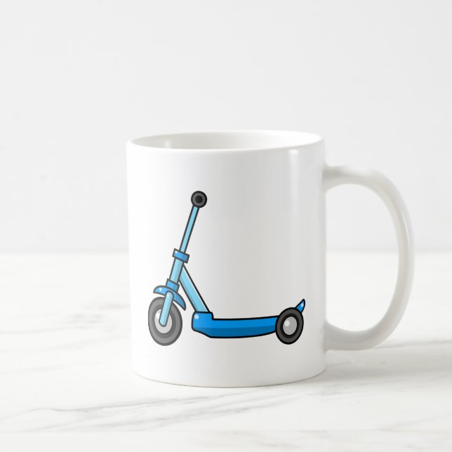 Blåtttecknaden sparkar/Pushsparkcykeln Kaffemugg (Höger)