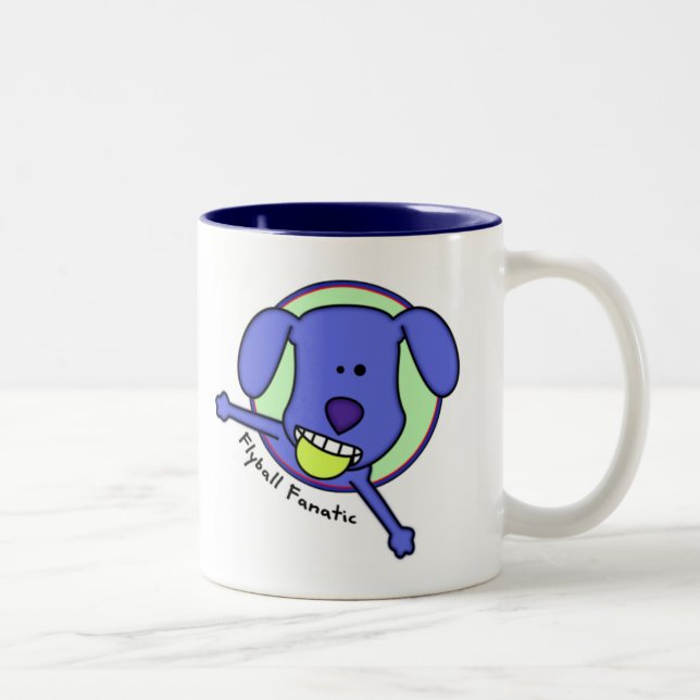 BlåtttecknadFlyball fanatisk mugg (Höger)