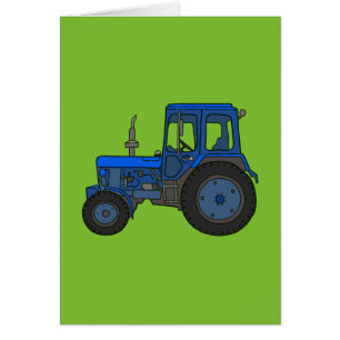 Blåtttraktor Hälsningskort