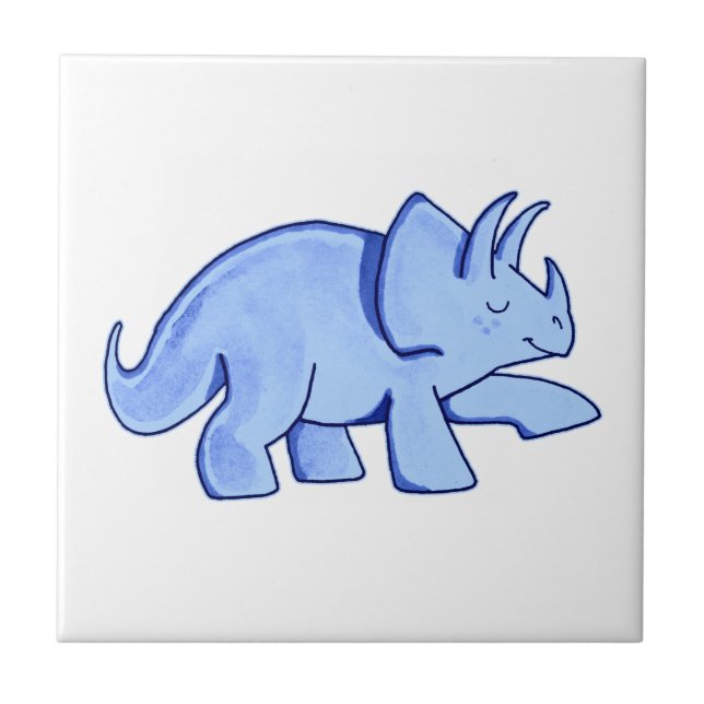 BlåttTriceratops Kakelplatta (Framsidan)