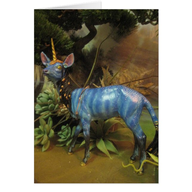 BlåttUnicorn Hälsningskort (Framsidan)