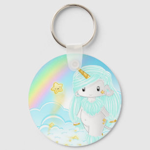 BlåttUnicorn Po Nyckelring