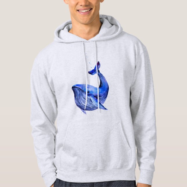 blåttval hoodie (Framsida)