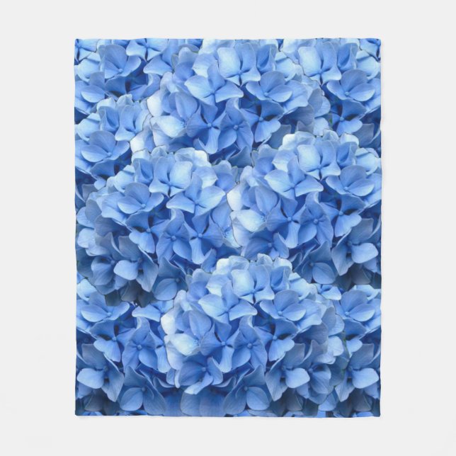 Blåttvanlig hortensia fleecefilt (Framsidan)