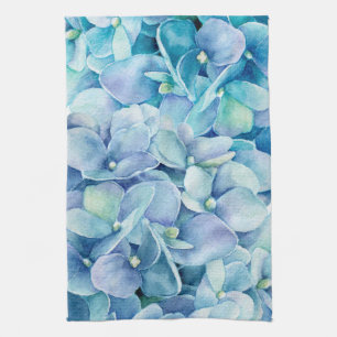 Blåttvanlig hortensia kökshandduk