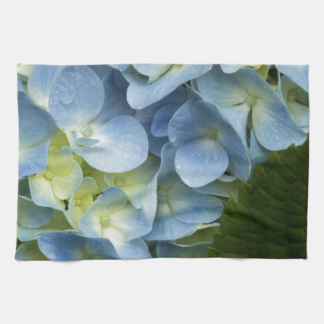 Blåttvanlig hortensia kökshandduk (Horisontell)