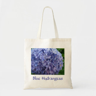 Blåttvanlig hortensia med blåttgränstoto hänger tygkasse