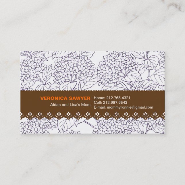 Blåttvanlig hortensia med snöre (Framsida)