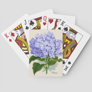 Blåttvanlig hortensia som leker kort spelkort