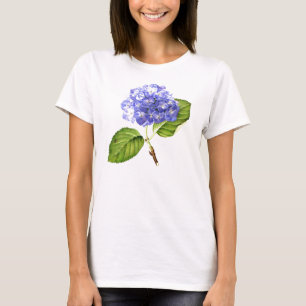 Blåttvanlig hortensiautslagsplats t shirt