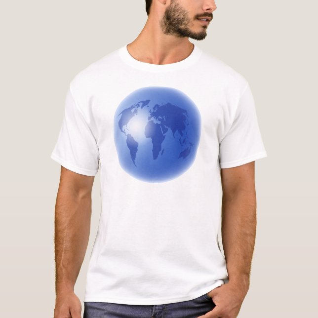 Blåttvärldsjordklot T Shirt (Framsida)
