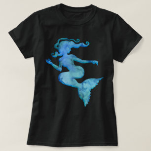 Blåttvattenfärgsjöjungfru T-shirt
