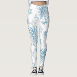 Blåttvattenfärgsnöflingor Leggings