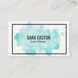 Blåttvattenfärgvisitkort med gränsen visitkort