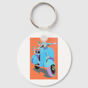BlåttVespa Nyckelring