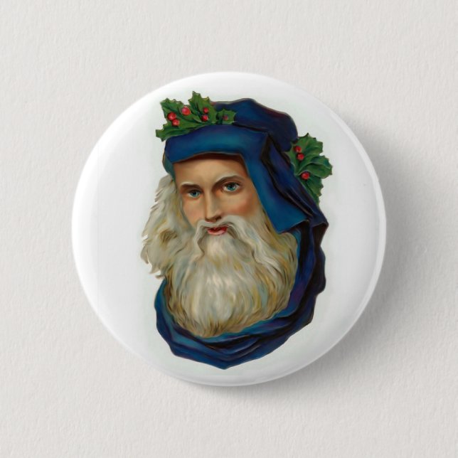BlåttVictorian Santa Knapp (Framsida)