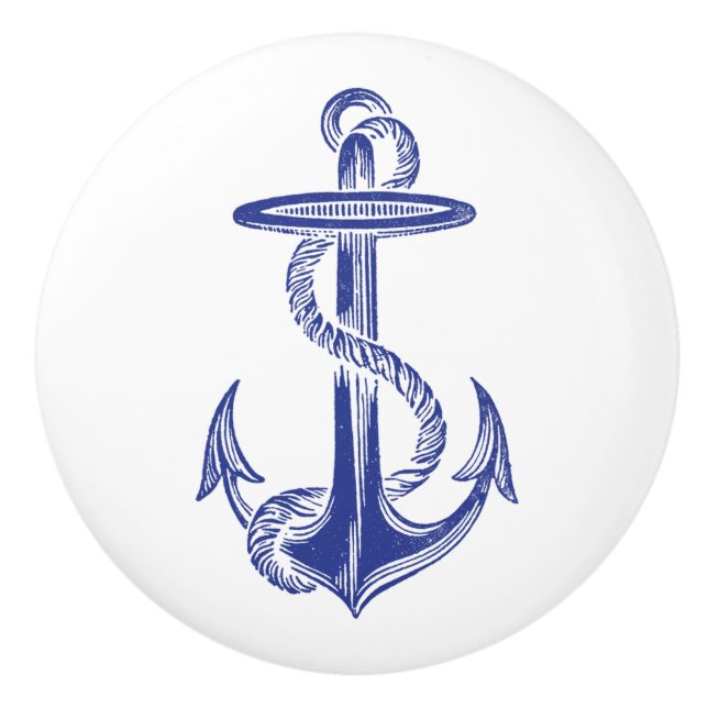 Blåttvintage ankrar knoppen knopp (Framsidan)
