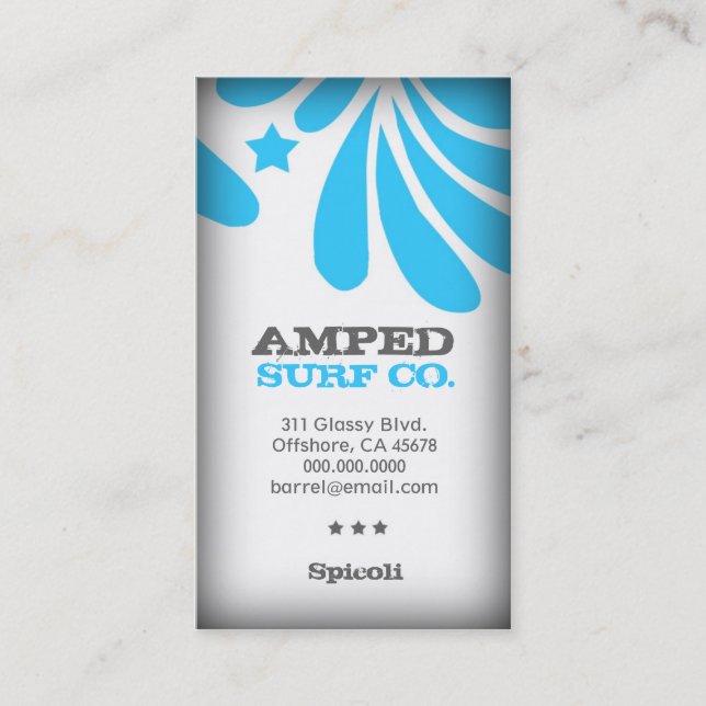 BLÅTTVISITKORT FÖR ROCKIN FRESHTASTIC VISITKORT (Framsida)