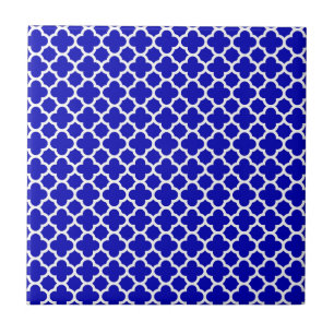 Blåttvit Quatrefoil Kakelplatta