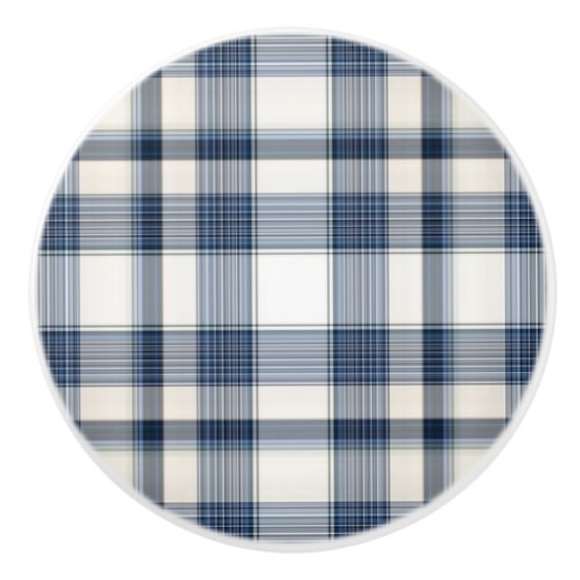 Blåttvitpläd 1 knopp (Framsidan)