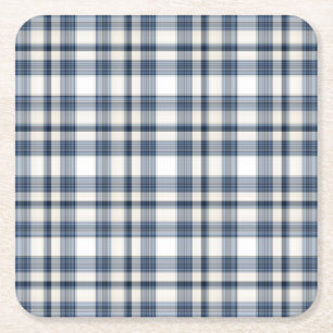 Blåttvitpläd 1 underlägg papper kvadrat