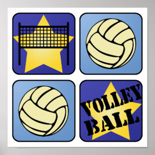 Blåttvolleyboll Poster