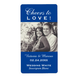 Blåtuber till fotoutfoto Vin Flaska i Kärlek Bröll Fraktsedel